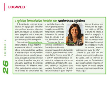 Logística Farmacêutica também nos condomínios Logísticos (Revista Logweb)